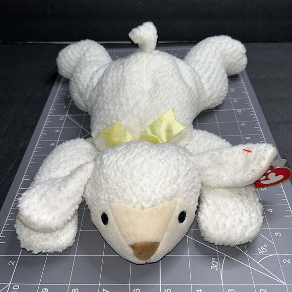 Ty Beanie Buddy 1996 BA BA White Lamb style 3008 Tag Bent - Picture 1 of 7